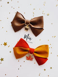Faux Leather Charm Bows