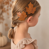 Faux Leather Leaf Snap Clips