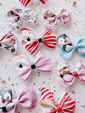 Christmas faux leather hair bow