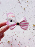Christmas faux leather hair bow