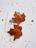 Faux Leather Leaf Snap Clips