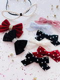 Velvet Pearl Hair Bow
