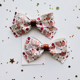Faux Leather Fall Print Bow