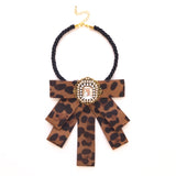 Leopard Print Bib Necklace