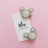 Rhinestone and Pearl Mouse Clips/Snaps